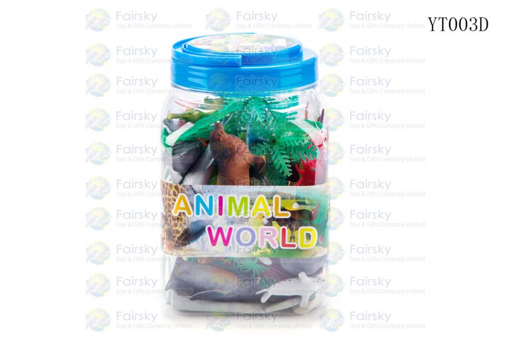 SET OF 40 PCS PVC OCEAN ANIMALS WITH ACCESSORIES IN 14x20cm PLASTIC TUB